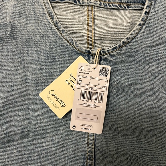 Mango Pocket Denim Pinafore Dress - Picture 2 of 2